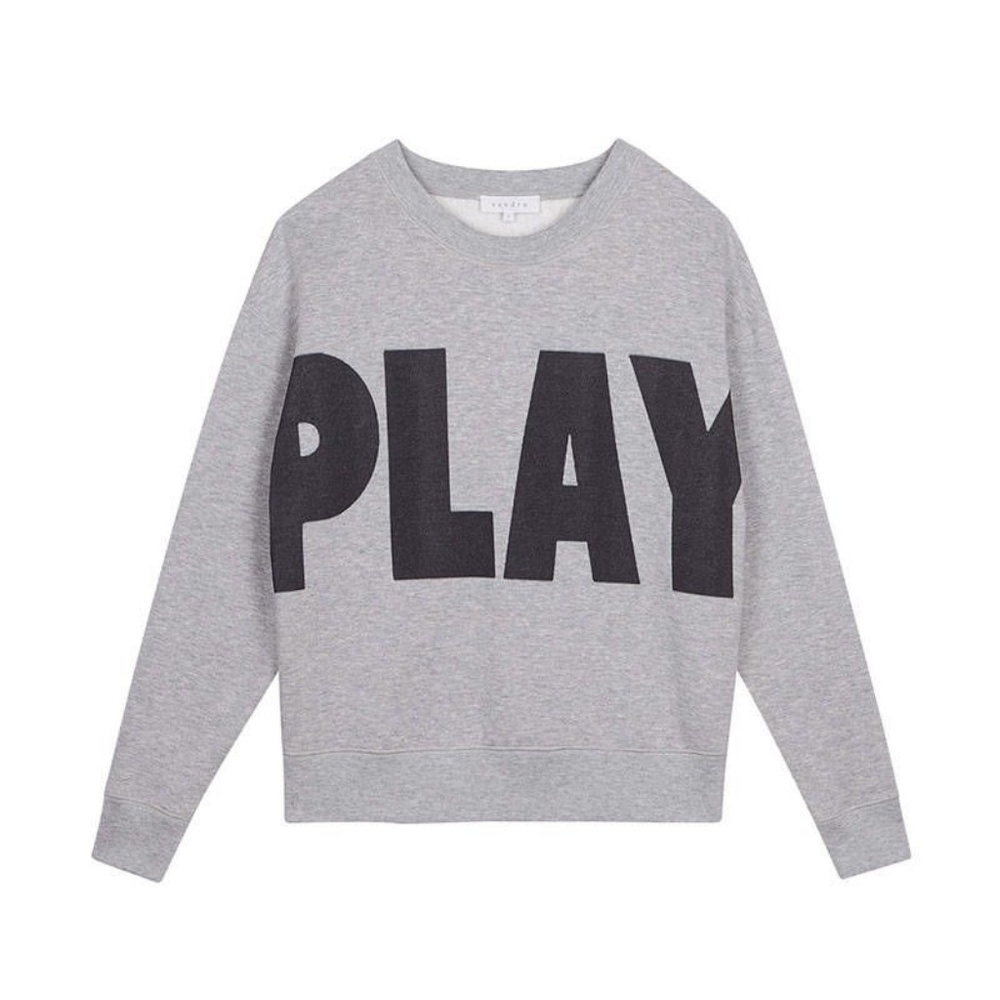SANDRO "Play" Grey Sweatshirt, size 1